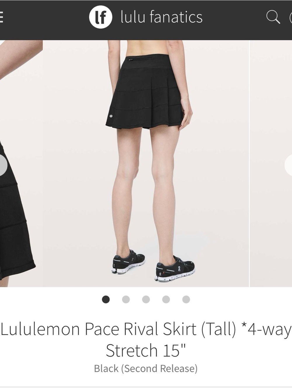 Lululemon Athletica Pace Rival Skirt Tall 15”